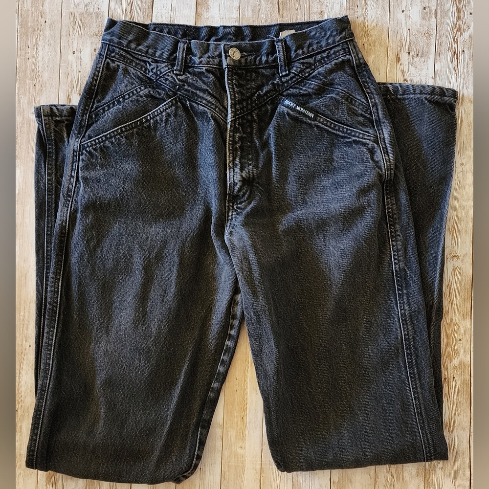 Vintage Rocky Mountain high waist western black jeans womens 28